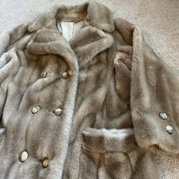 Vintage Faux Fur Mincara Styled By Russel Taylor Long Brown 1960s Classic Coat - Picture 2 of 9